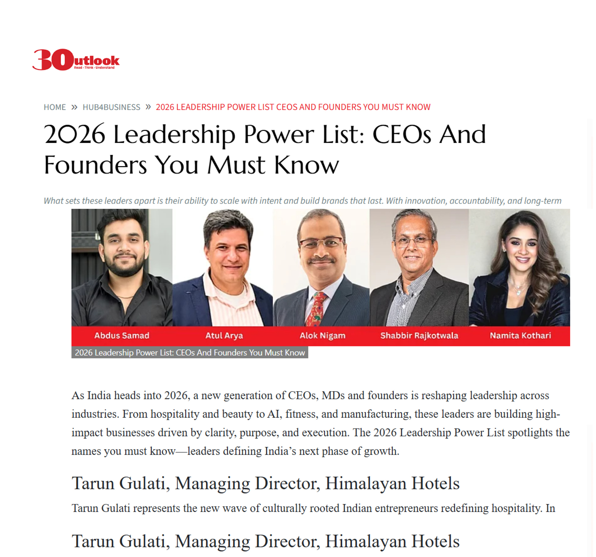 2026 Leadership Power List