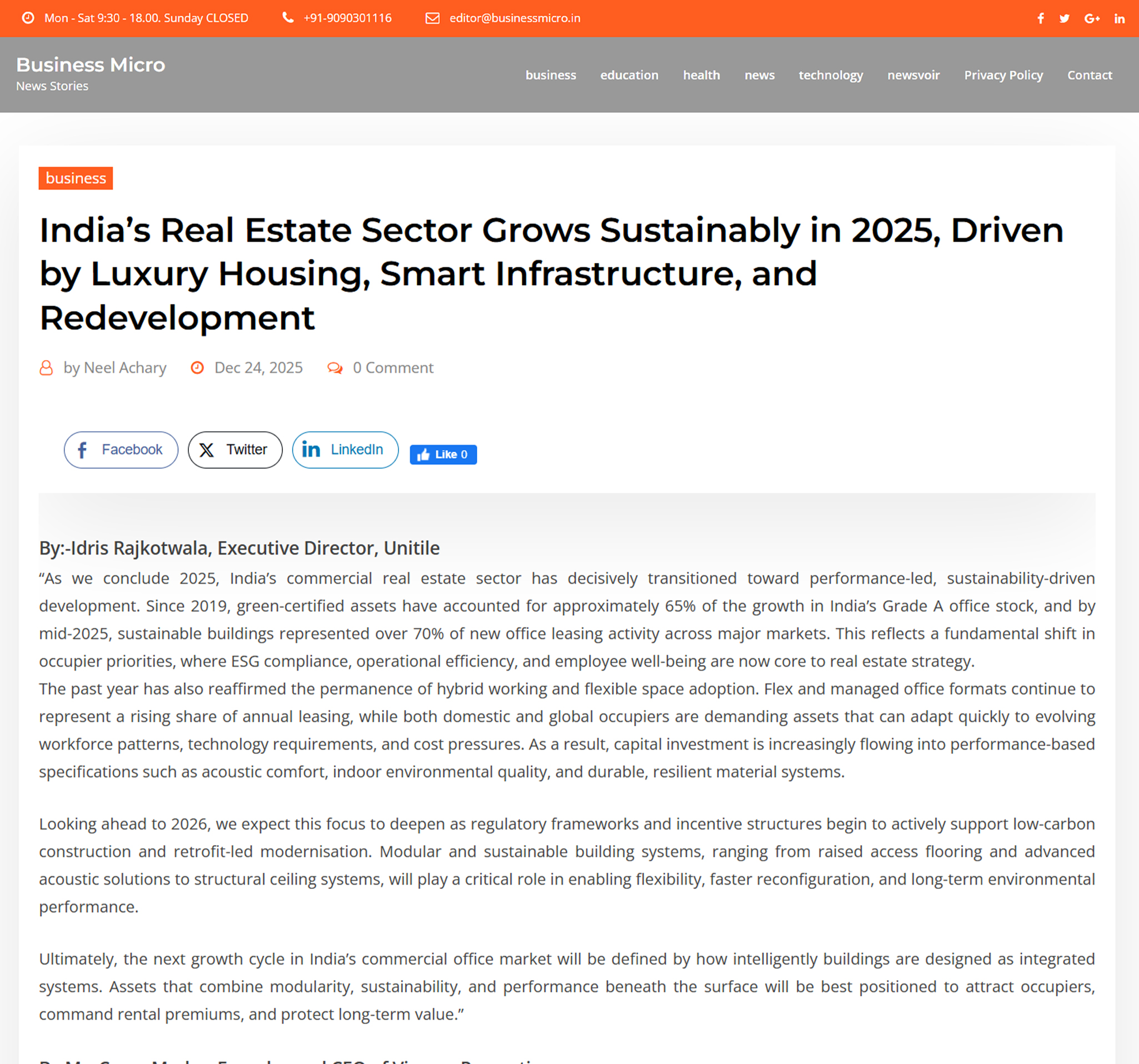 India Real Estate Sector Growth